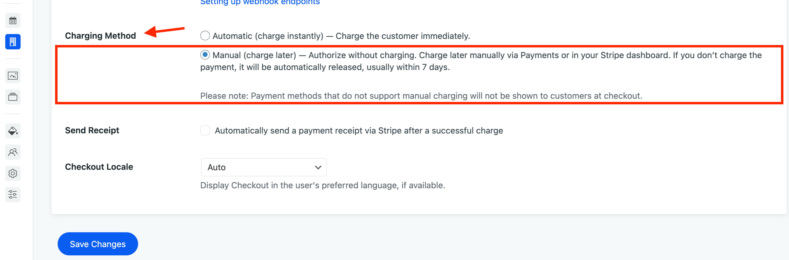 Charging method for reserving funds in BNBForms.
