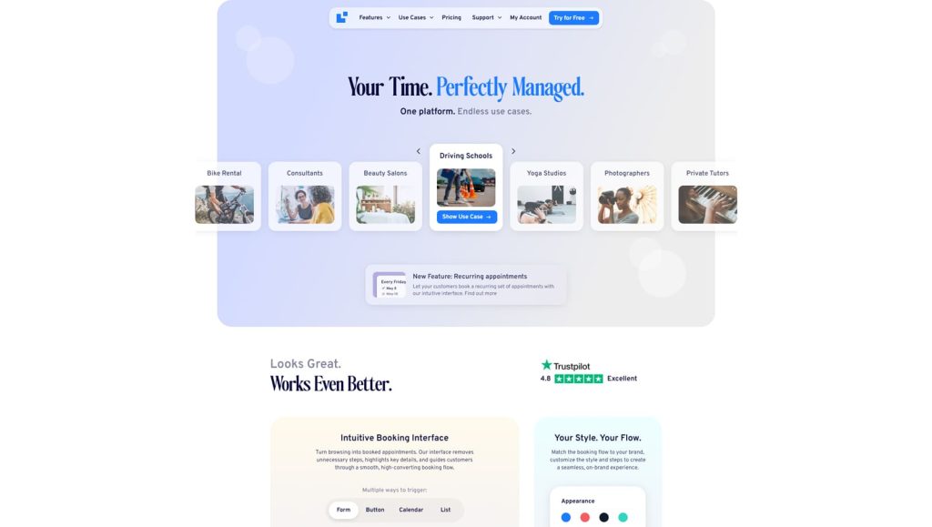 Graphic of LatePoint, a modern booking system for beauty salons with unlimited appointments.