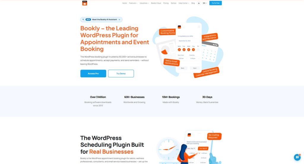 Visual of Bookly, a salon appointment booking plugin with a mobile-friendly booking form.